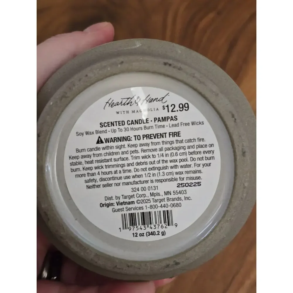 Hearth & Hand Magnolia 12 oz Ribbed Ceramic Candle Holder Jar S1